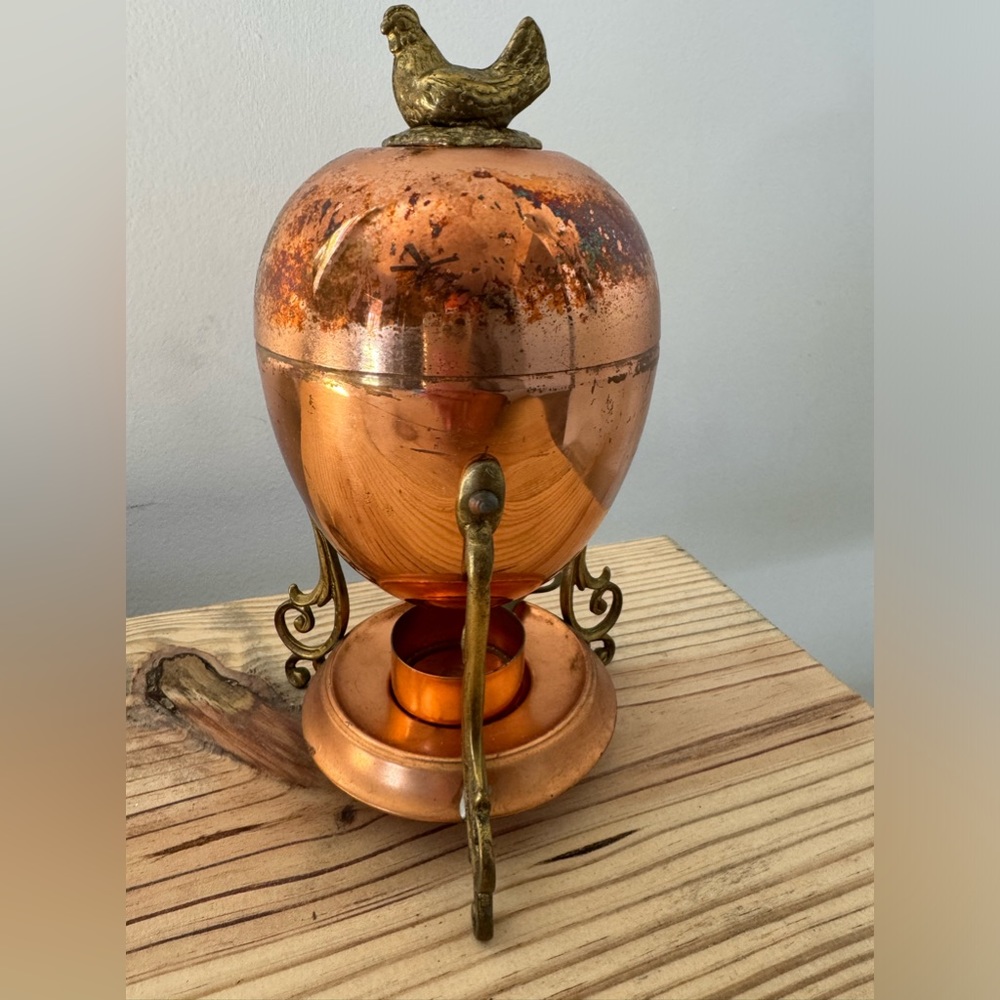 Copper vintage egg warmer